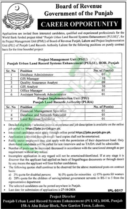 Board Of Revenue BOR New Jobs 2024 Online Apply